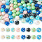 Pandahall 80Pcs 8 Colors Assembled Synthetic Stone and Trochus Shell Beads, Dyed, Round, Mixed Color, 10~10.5mm, Hole: 1mm, 10pcs/color