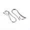 Brass Earring Hook, Ear Wire, with Horizontal Loop, Platinum, Size: about 9mm wide, 22mm long, Hole: 3mm wide, 4mm long.