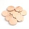 Wood Pendants, Flat Round, BurlyWood, 34.5x3.5mm, Hole: 1mm