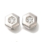 Brass Micro Pave Cubic Zirconia, Star, Oval, Heart, Hexagon, Beads, Platinum, 7.5x7x3.5mm, Hole: 0.9mm