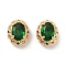 Brass with Cubic Zirconia Bead, Oval, Real 18K Gold Plated, 10x8x5.5mm, Hole: 1.4mm