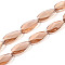 Electroplate Transparent Glass Beads Strands, Teardrop, Peru, 26x13x5.5~7mm, Hole: 1.5mm, about 30pcs/strand, 30.12~30.51 inch(76.5~77.5cm)