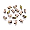 Electroplate Glass Seed Beads, 2-Hole, Rectangle, Gunmetal Plated, 4.5~5.5x2x2~2.5mm, Hole: 0.5~0.8mm