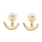 Women's Alloy Stud Earrings, Star & Moon Front Back Stud Earrings, Golden, 20.5x20mm