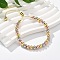 Long-Lasting Plated Brass Beads Slider Bracelets for Women, Round, Mixed Color, Inner Diameter: 1-7/8~7 inch(4.9~7.7cm)