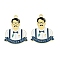 Father's Day Alloy Enamel Pendants, Golden, Human, 32x25x1mm, Hole: 1.8mm