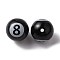 Sport Theme Opaque Resin Beads, Billiards, Black, 18mm, Hole: 2.4mm