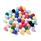 Rubberized Style Imitated Silicone Acrylic Beads, Round, Mixed Color, 8x7.5mm, Hole: 1.6mm, about 76pcs/20g