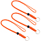 Polyester Keychains, with Iron Split Rings, Dark Orange, 460x30x12.5mm