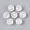 Frosted Handmade Lampwork Beads, Round with Dot, WhiteSmoke, 11.5~12mm, Hole: 0.9~1.6mm