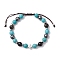 Gemstone Braided Bead Bracelets, with Brass Beads, Cross, Inner Diameter: 2~3-1/2 inch(5.2~8.9cm)
