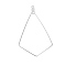 Stainless Steel Pendants, for Earring Findings, Diamond, Stainless Steel Color, 52x34mm