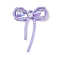 Golden Alloy Glass Pendants, with Plastic Pearl, Bowknot, Lilac, 29.5x22.5x5mm, Hole: 1.5mm