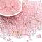 6/0 Spray Paint Glass Seed Beads, Teardrop, Pink, 5x4.5x4mm, Hole: 1mm, about 100pcs/10g