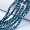 Electroplate Glass Beads Strands, Pearl Luster Plated, Faceted, Rondelle, Dark Green, 2.3~2.7x2mm, Hole: 0.4mm, about 135~140pcs/strand, 26~27cm