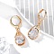 Brass Micro Pave Clear Cubic Zirconia Leverback Earrings, Rack Plating, Long-Lasting Plated, Lead Free & Cadmium Free, Teardrop, Golden, 30.5x9.5mm