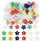 80Pcs 2-Hole Porcelain Buttons, Mixed Color, Star, 12x12.5x2.5mm, Hole: 1.6mm, 80pcs/set