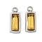 304 Stainless Steel Charm, with Glass, Rectangle, Gold, 11x4.5x3.5mm, Hole: 1.4mm