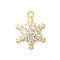 Christmas Theme Brass Micro Pave Cubic Zirconia Charms, Snowflake, Golden, 15x11x4mm, Hole: 1.4mm