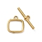 Ion Plating(IP) 304 Stainless Steel Toggle Clasps, Rectangle, Real 18K Gold Plated, 16x15x2mm, Hole: 1.8mm, Bar: 6x25x4mm, Hole: 1.6mm