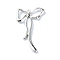 Alloy Pendant, Bowknot, Platinum, 45.5x25.5x4mm, Hole: 0.5mm