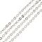 Anti-Tarnish Rhodium Plated 925 Sterling Silver Flat Cable Chains, Soldered, Platinum, Link: 2x1.5x0.5mm