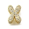 Brass Micro Pave Cubic Zirconia Letter Multi-Strand Links, Lead Free & Cadmium Free, Real 18K Gold Plated, Letter X, 8.5x6.5x4.5mm, Hole:  2.5x1.5mm