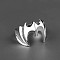 Bat Themes Alloy Adjustable Finger Rings, Platinum, Inner Diameter: Adjustable