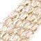 Electroplate Glass Beads Strands, AB Color Plated, Cat Shape, PeachPuff, 10.5x8x5mm, Hole: 1.1mm, about 65pcs/strand, 25.20''(64cm)