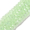 Baking Electroplate Glass Beads Strands, AB Color, Faceted, Rondelle, Pale Green, 8x6mm, Hole: 1mm, about 60~62pcs/strand, 15.75''(39~40cm)