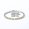 Brass Micro Pave Cubic Zirconia Slider Bracelets for Woman, Square, Champagne Yellow, Inner Diameter: 6-3/4 inch(17cm)