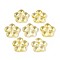 Handmade Lampwork Beads, Large Hole Beads, Flower, Light Goldenrod Yellow, 23~24x24~25x7~7.5mm, Hole: 4.5~6mm