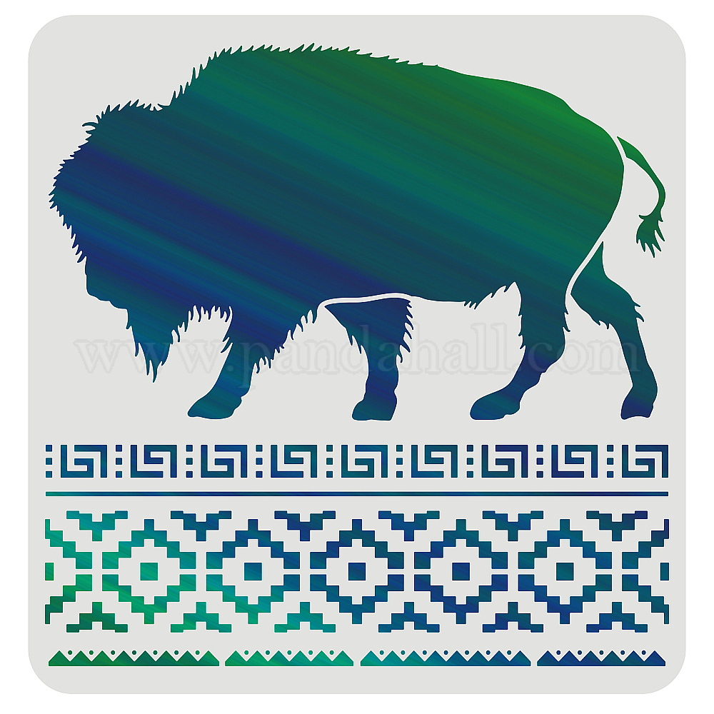 Shop FINGERINSPIRE Layered Buffalo Stencils Template 30x30cm Plastic