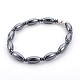 Non-Magnetic Synthetic Hematite Beads Bracelets BJEW-JB04038-1