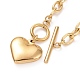 304 Stainless Steel Heart Clasp Pendant Necklace for Women NJEW-G018-07G-3