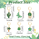 12 pièces 6 marqueurs de point de verrouillage de style cactus et fleur et cocotier et papillon HJEW-PH01600-2