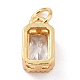 Real 18K Gold Plated Brass Inlaid Cubic Zirconia Charms ZIRC-L100-075G-03-3