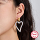 Two Tone Platinum & Golden 925 Sterling Silver Dangle Stud Earrings QO3492-1-3