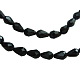 Brins de perles en verre à facettes noires X-GS013-27-1