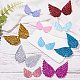 PandaHall 60pcs 2 Sizes Glitter Fabric Angel Wings Embossed 10 Colors Iridescent Wings Patches DIY Sequined Applique for Bag Clothes Hair DIY Crafts Decoration DIY-PH0026-30-8