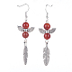 Natural Gemstone Dangle Earrings EJEW-JE02560-2