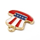 Pendentifs en alliage d'émail de style drapeau américain ENAM-M046-06G-4