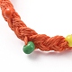 Waxed Polyester Cord Braided Bead Bracelets BJEW-JB04792-03-3