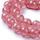 Electroplate Cherry Quartz Glass Beads Strands G-F627-04-E-3