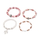Ensemble de bracelets extensibles en perles de pierres précieuses mélangées naturelles 4pcs 4 styles BJEW-JB09263-4