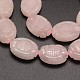 Carved Oval Natural Rose Quartz Beads Strands G-L319-01-2