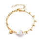 Natural Baroque Pearl Keshi Pearl Link Bracelets BJEW-JB05803-04-1