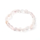 Bracciali elasticizzati con perline di quarzo rosa naturale per bambini BJEW-JB06250-07-1