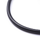 ゴム製のネックレス作り  真鍮製の箱の留め金付き  プラチナカラー  ブラック  サイズ：ネックレス：約460mm長  135mm内径  コー​​ド：約4 mm厚 NJEW-H078-16-3