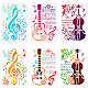FINGERINSPIRE 3PCS Music Notes Stencil 8.3x11.7 inch Plastic PET Stencil Sets Guitar Template Cello Stencil Notes Stencil Musical Score Template Large Stencil for Furniture Wall Floor DIY-WH0394-0052-1